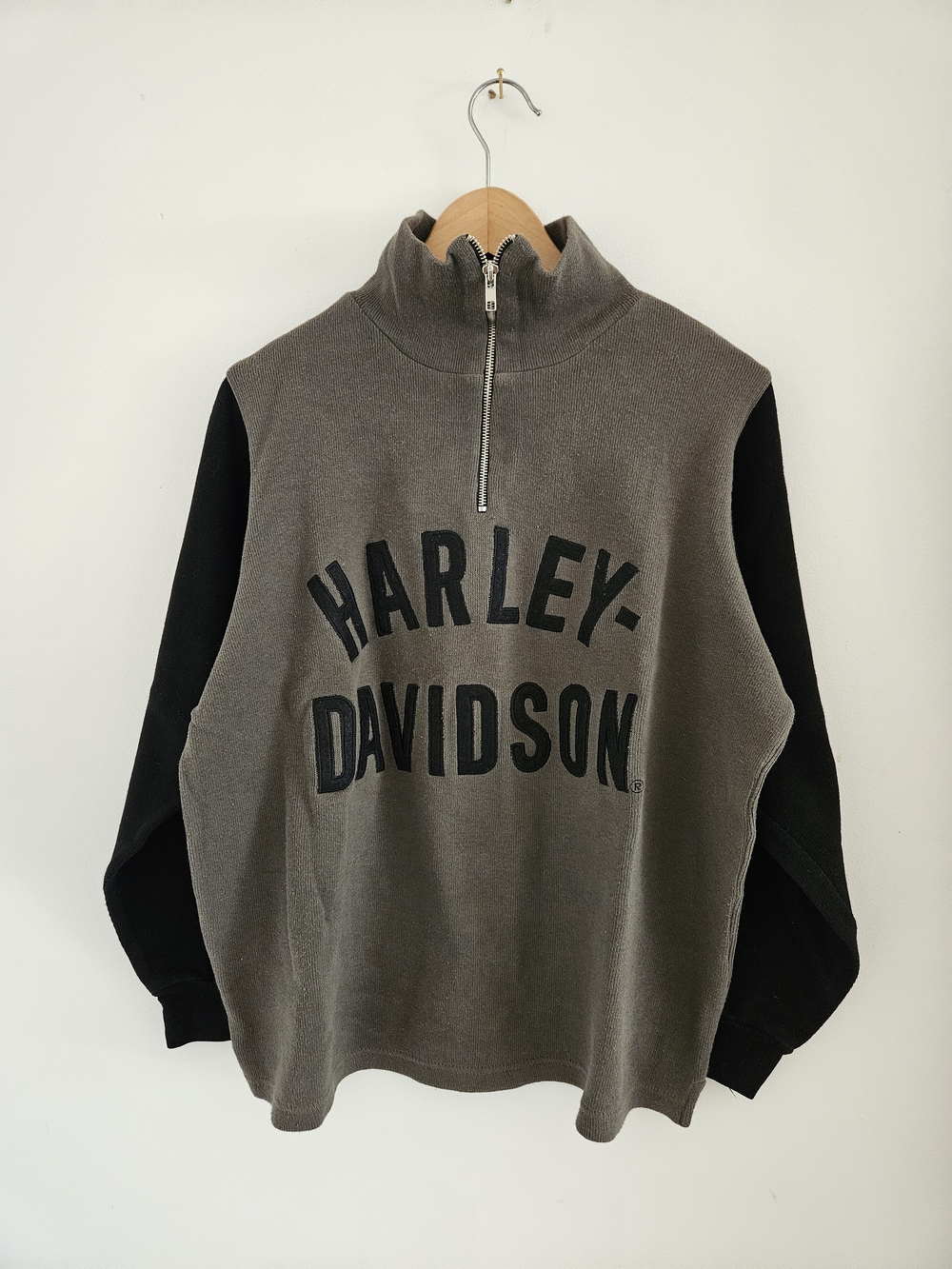 Vintage Harley Davidson Half-Zip Sweater Mens Extra Large Mock Neck Biker 90s